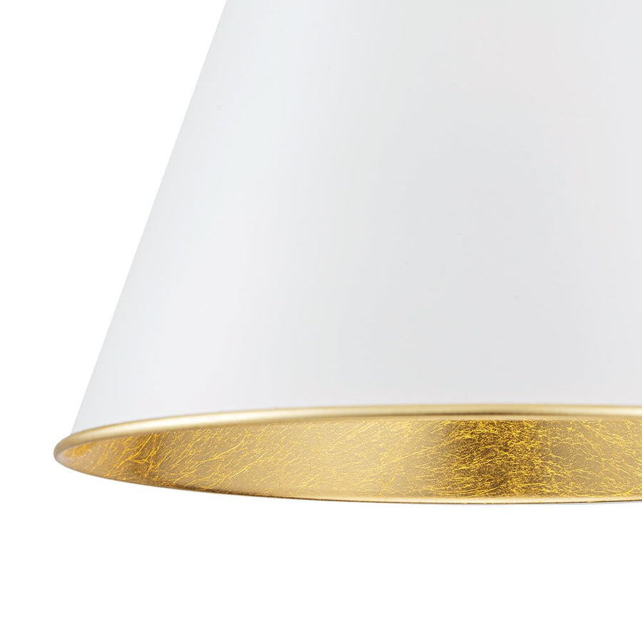 LightFixturesUSA - Mid - Century 1 - Light White Gold Metal Conical Pendant Light - Pendant Light - 11.8 in. - 