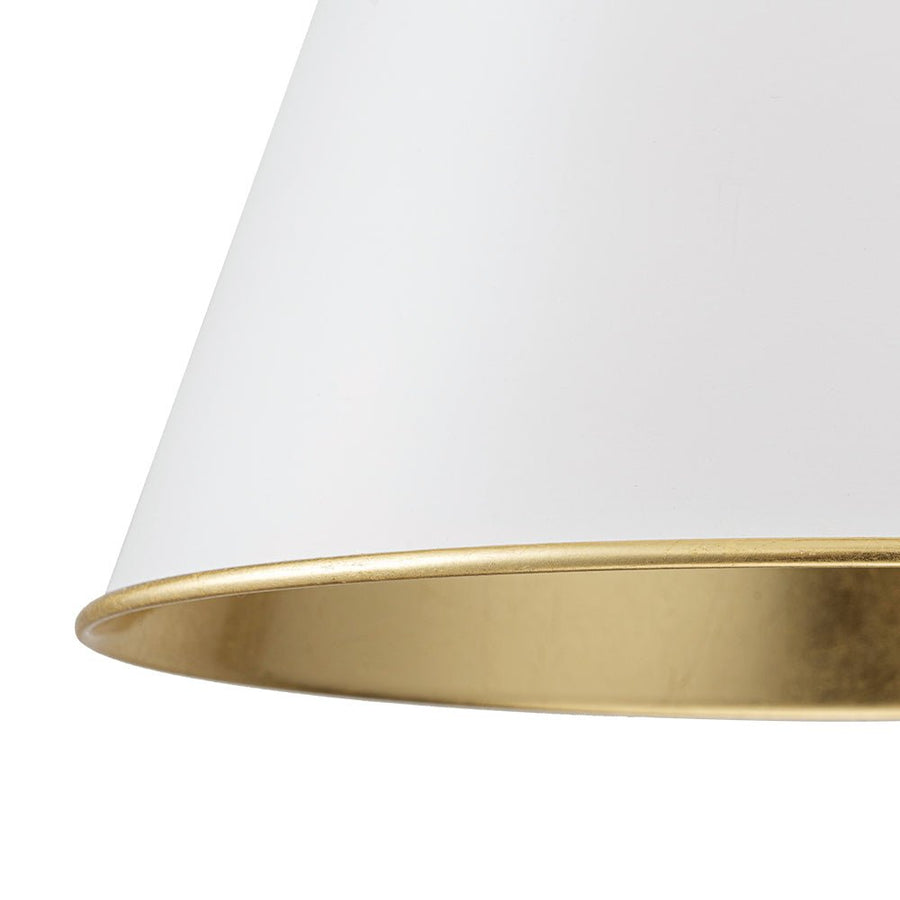 LightFixturesUSA - Mid - Century 1 - Light White Gold Metal Conical Pendant Light - Pendant Light - 11.8 in. - 