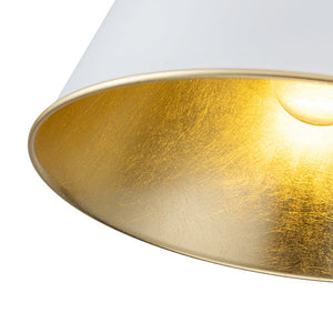 LightFixturesUSA - Mid - Century 1 - Light White Gold Metal Conical Pendant Light - Pendant Light - 11.8 in. - 