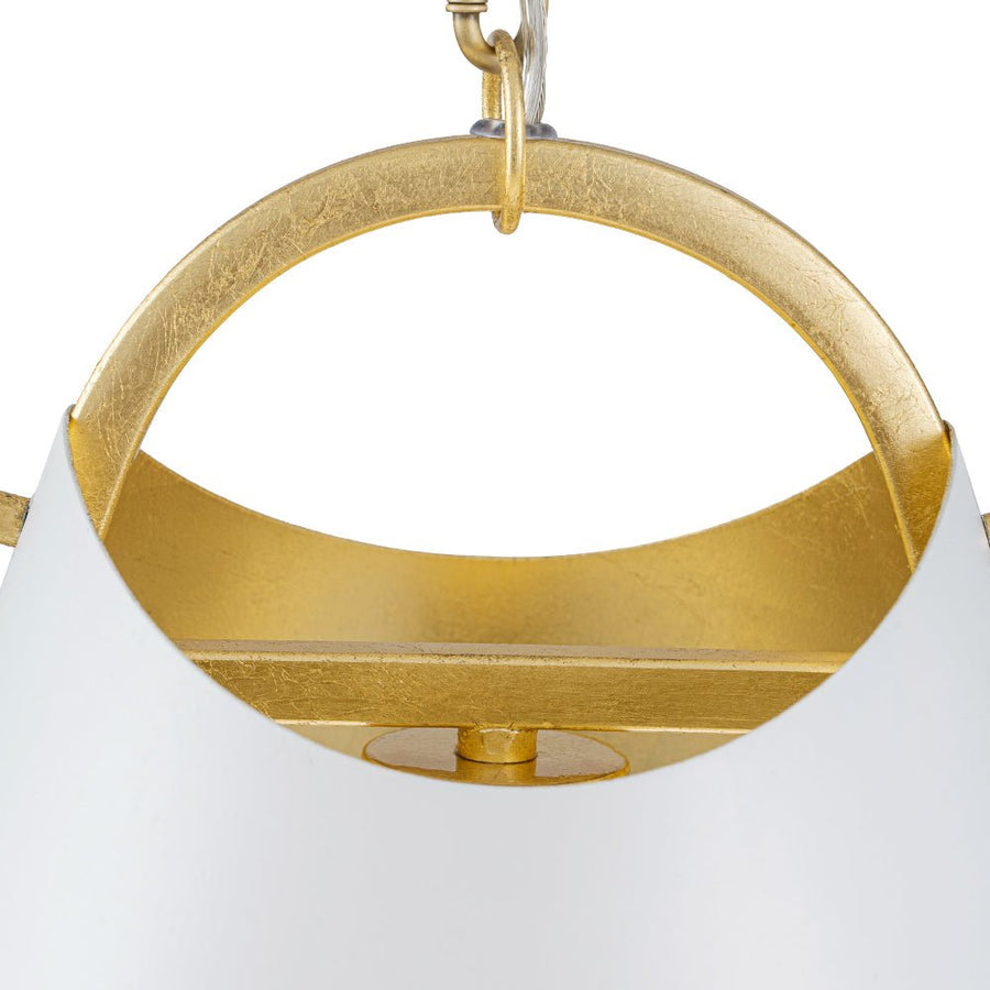 LightFixturesUSA - Mid - Century 1 - Light White Gold Metal Conical Pendant Light - Pendant Light - 11.8 in. - 