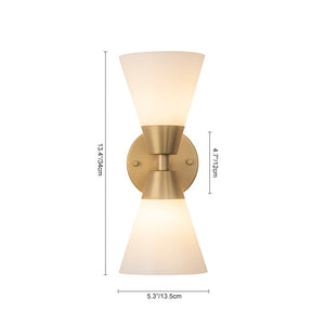 LightFixturesUSA - Mid - Century 2 - Light Up Down Opal Glass Cone Wall Sconce - Wall Sconce - Black - 