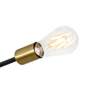 LightFixturesUSA - Mid - century 6 - Light Black Brass Tiered Sputnik Chandelier - Chandelier - 6 - Lt - 