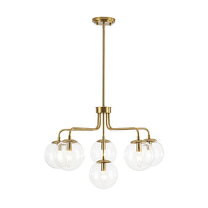 LightFixturesUSA - Mid - Century 6 - Light Glass Bubble Sputnik Semi Flush Chandelier - Chandelier - 25 in - 