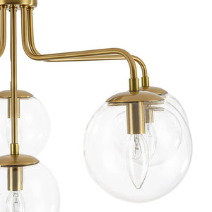 LightFixturesUSA - Mid - Century 6 - Light Glass Bubble Sputnik Semi Flush Chandelier - Chandelier - 25 in - 