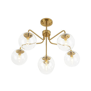 LightFixturesUSA - Mid - Century 6 - Light Glass Bubble Sputnik Semi Flush Chandelier - Chandelier - 25 in - 