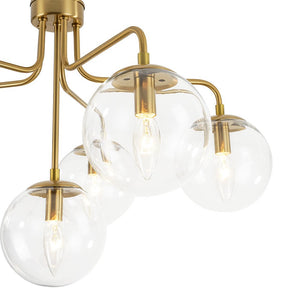 LightFixturesUSA - Mid - Century 6 - Light Glass Bubble Sputnik Semi Flush Chandelier - Chandelier - 25 in - 