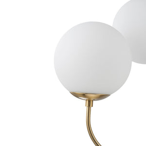 LightFixturesUSA - Mid - Century 6 - Light Goose Arm Opal Glass Globe Tiered Chandelier - Chandelier - Brass - 