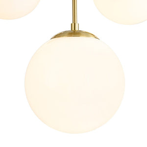 LightFixturesUSA - Mid - Century 7 - light Brass Opal Glass Globe Sputnik Chandelier - Chandelier - Brass (Pre - Order) - 