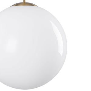 LightFixturesUSA - Mid - Century Brass 1 - light Shine Opal Glass Globe Pendant - Pendant Light - Brass - 