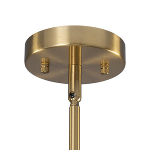 LightFixturesUSA - Mid - Century Brass 1 - light Shine Opal Glass Globe Pendant - Pendant Light - Brass - 