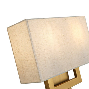 LightFixturesUSA-Mid-Century Brass 2-Light Square Linen Cage Wall Sconce-Wall Sconce-2 Packs-