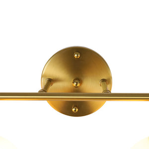 LightFixturesUSA - Mid - Century Brass 4 - Light Glass Globe Vanity Sconce - Wall Sconce - Clear Glass - 