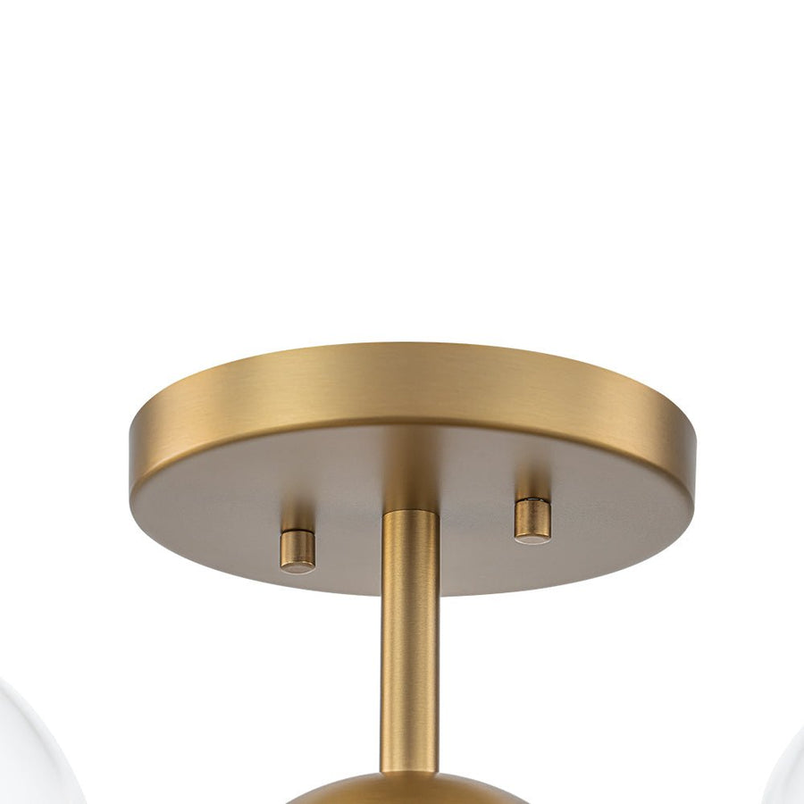LightFixturesUSA - Mid - Century Brass Glass Bubble Tiered Semi Flush Chandelier - Chandelier - Brass - 
