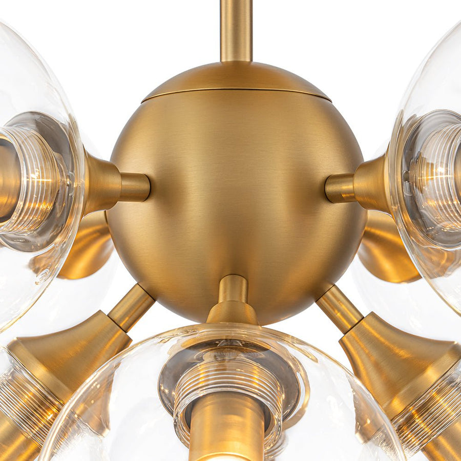 LightFixturesUSA - Mid - Century Brass Glass Bubble Tiered Semi Flush Chandelier - Chandelier - Brass - 