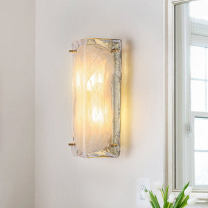 LightFixturesUSA - Mid - Century Brass White Glazed Glass Linear Wall Sconce - Wall Sconce - 1 Pack - 