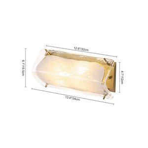 LightFixturesUSA - Mid - Century Brass White Glazed Glass Linear Wall Sconce - Wall Sconce - 2 Packs - 