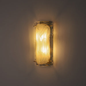LightFixturesUSA - Mid - Century Brass White Glazed Glass Linear Wall Sconce - Wall Sconce - 2 Packs - 