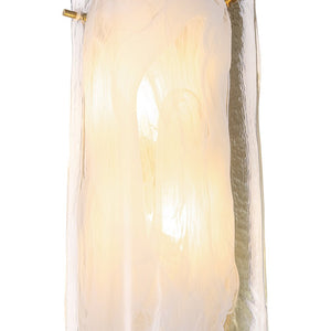 LightFixturesUSA - Mid - Century Brass White Glazed Glass Linear Wall Sconce - Wall Sconce - 2 Packs - 