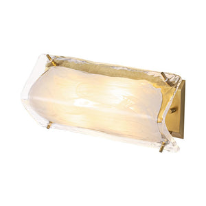 LightFixturesUSA - Mid - Century Brass White Glazed Glass Linear Wall Sconce - Wall Sconce - 2 Packs - 