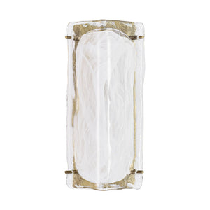 LightFixturesUSA - Mid - Century Brass White Glazed Glass Linear Wall Sconce - Wall Sconce - 2 Packs - 