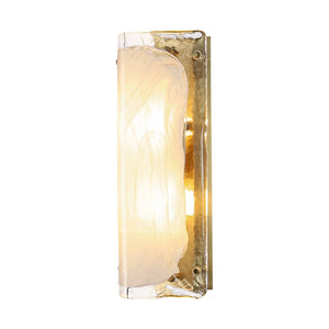 LightFixturesUSA - Mid - Century Brass White Glazed Glass Linear Wall Sconce - Wall Sconce - 2 Packs - 