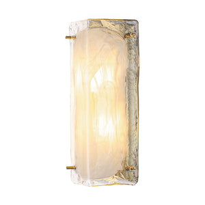 LightFixturesUSA - Mid - Century Brass White Glazed Glass Linear Wall Sconce - Wall Sconce - 2 Packs - 