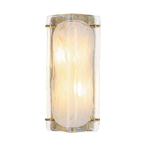 LightFixturesUSA - Mid - Century Brass White Glazed Glass Linear Wall Sconce - Wall Sconce - 2 Packs - 