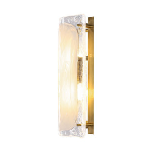 LightFixturesUSA - Mid - Century Brass White Glazed Glass Linear Wall Sconce - Wall Sconce - 2 Packs - 