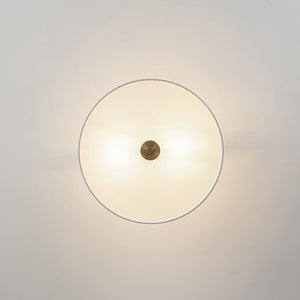 LightFixturesUSA - Mid - Century Brass Wide Linen Drum Semi Flush Mount - Ceiling Light - Brass - 