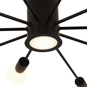 LightFixturesUSA-Mid-Century Flush Mount Sputnik Ceiling Light-Ceiling Light-Black-