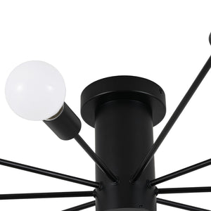 LightFixturesUSA-Mid-Century Flush Mount Sputnik Ceiling Light-Ceiling Light-Black-