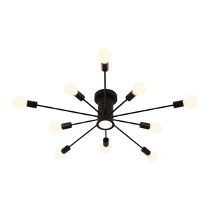 LightFixturesUSA-Mid-Century Flush Mount Sputnik Ceiling Light-Ceiling Light-Gold-