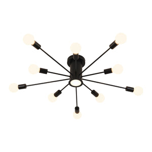 LightFixturesUSA-Mid-Century Flush Mount Sputnik Ceiling Light-Ceiling Light-Gold-