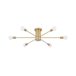 LightFixturesUSA-Mid-Century Flush Mount Sputnik Ceiling Light-Ceiling Light-White-10 + 1 LED