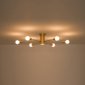LightFixturesUSA-Mid-Century Flush Mount Sputnik Ceiling Light-Ceiling Light-White-10 + 1 LED