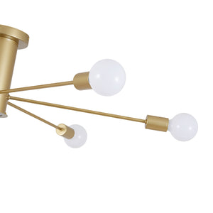 LightFixturesUSA-Mid-Century Flush Mount Sputnik Ceiling Light-Ceiling Light-White-10 + 1 LED