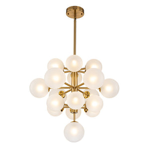 LightFixturesUSA-Mid-Century Frosted Glass Bubble Tiered Sputnik Chandelier-Chandelier-Black-
