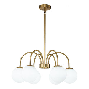 LightFixturesUSA-Mid-Century Frosted Glass Globe Bubble Round Chandelier-Chandelier-10-Lt-Black