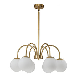 LightFixturesUSA-Mid-Century Frosted Glass Globe Bubble Round Chandelier-Chandelier-10-Lt-Black