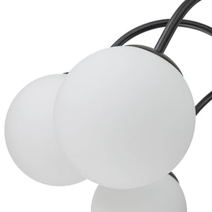 LightFixturesUSA-Mid-Century Frosted Glass Globe Bubble Round Chandelier-Chandelier-10-Lt-Black