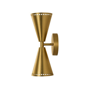 LightFixturesUSA - Mid - Century Modern 2 - Light Up Down Cone Wall Sconce - Wall Sconce - Nickel - 2 Packs - 