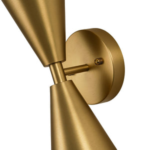 LightFixturesUSA - Mid - Century Modern 2 - Light Up Down Cone Wall Sconce - Wall Sconce - Nickel - 2 Packs - 