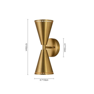 LightFixturesUSA - Mid - Century Modern 2 - Light Up Down Cone Wall Sconce - Wall Sconce - Nickel - 2 Packs - 