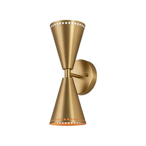 LightFixturesUSA - Mid - Century Modern 2 - Light Up Down Cone Wall Sconce - Wall Sconce - Nickel - 2 Packs - 