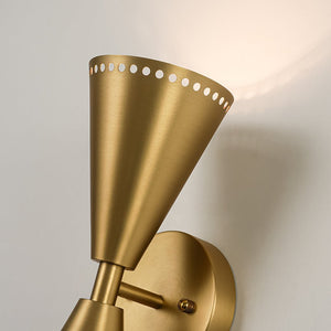 LightFixturesUSA - Mid - Century Modern 2 - Light Up Down Cone Wall Sconce - Wall Sconce - Nickel - 2 Packs - 