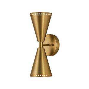 LightFixturesUSA - Mid - Century Modern 2 - Light Up Down Cone Wall Sconce - Wall Sconce - Nickel - 2 Packs - 
