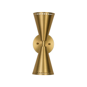 LightFixturesUSA - Mid - Century Modern 2 - Light Up Down Cone Wall Sconce - Wall Sconce - Nickel - 2 Packs - 