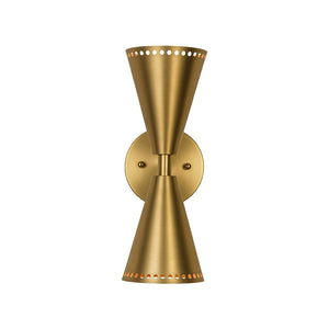 LightFixturesUSA - Mid - Century Modern 2 - Light Up Down Cone Wall Sconce - Wall Sconce - Nickel - 2 Packs - 