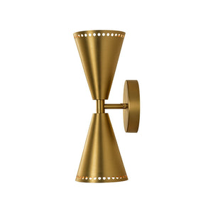 LightFixturesUSA - Mid - Century Modern 2 - Light Up Down Cone Wall Sconce - Wall Sconce - Nickel - 2 Packs - 