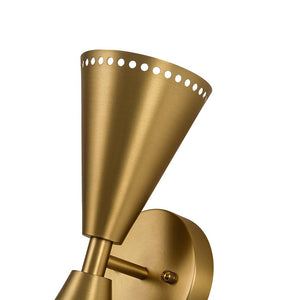 LightFixturesUSA - Mid - Century Modern 2 - Light Up Down Cone Wall Sconce - Wall Sconce - Nickel - 2 Packs - 